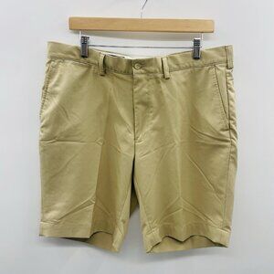 Polo Ralph Lauren Mens Size 36 Microfiber Flat Front Khaki Dress Shorts in Beige